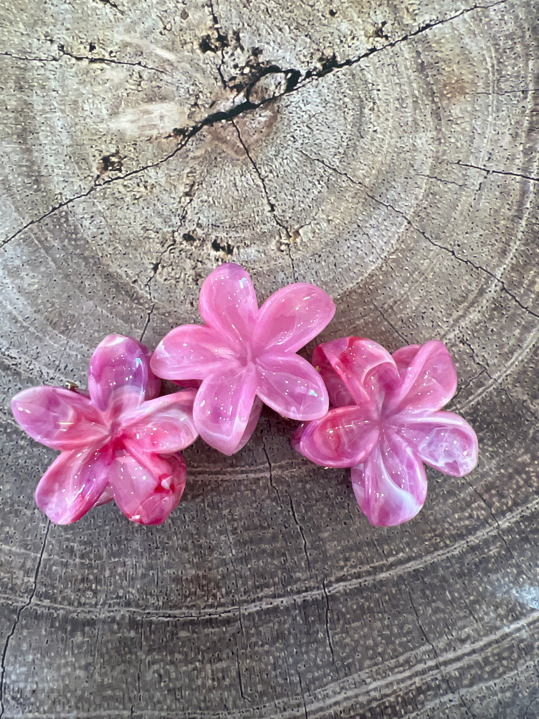Pince a cheveux rose fushia fleur