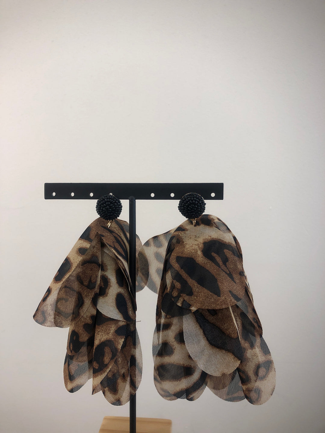 Boucles d’oreille tissu léopard