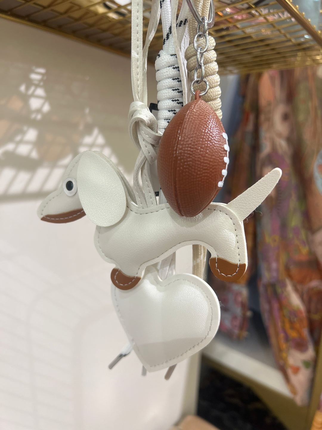 Bijoux de sac blanc ballon de rugby