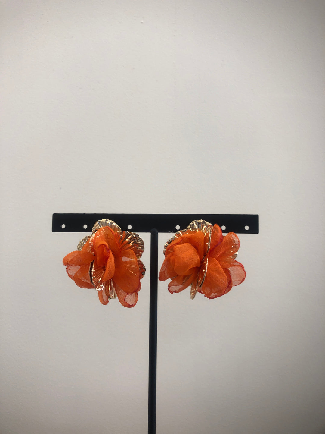 Boucles d’oreille fleur orange