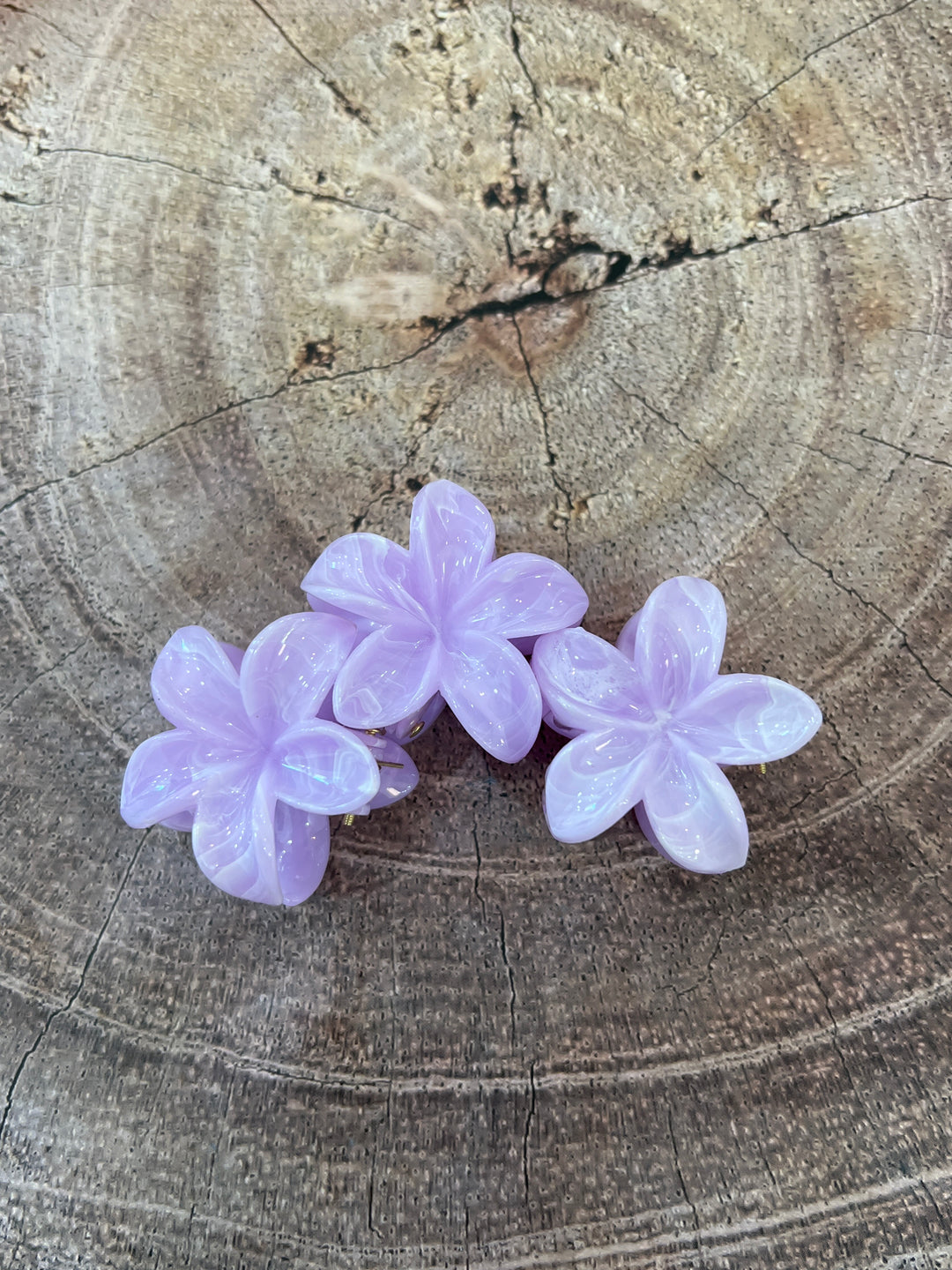 Pince a cheveux violette fleur