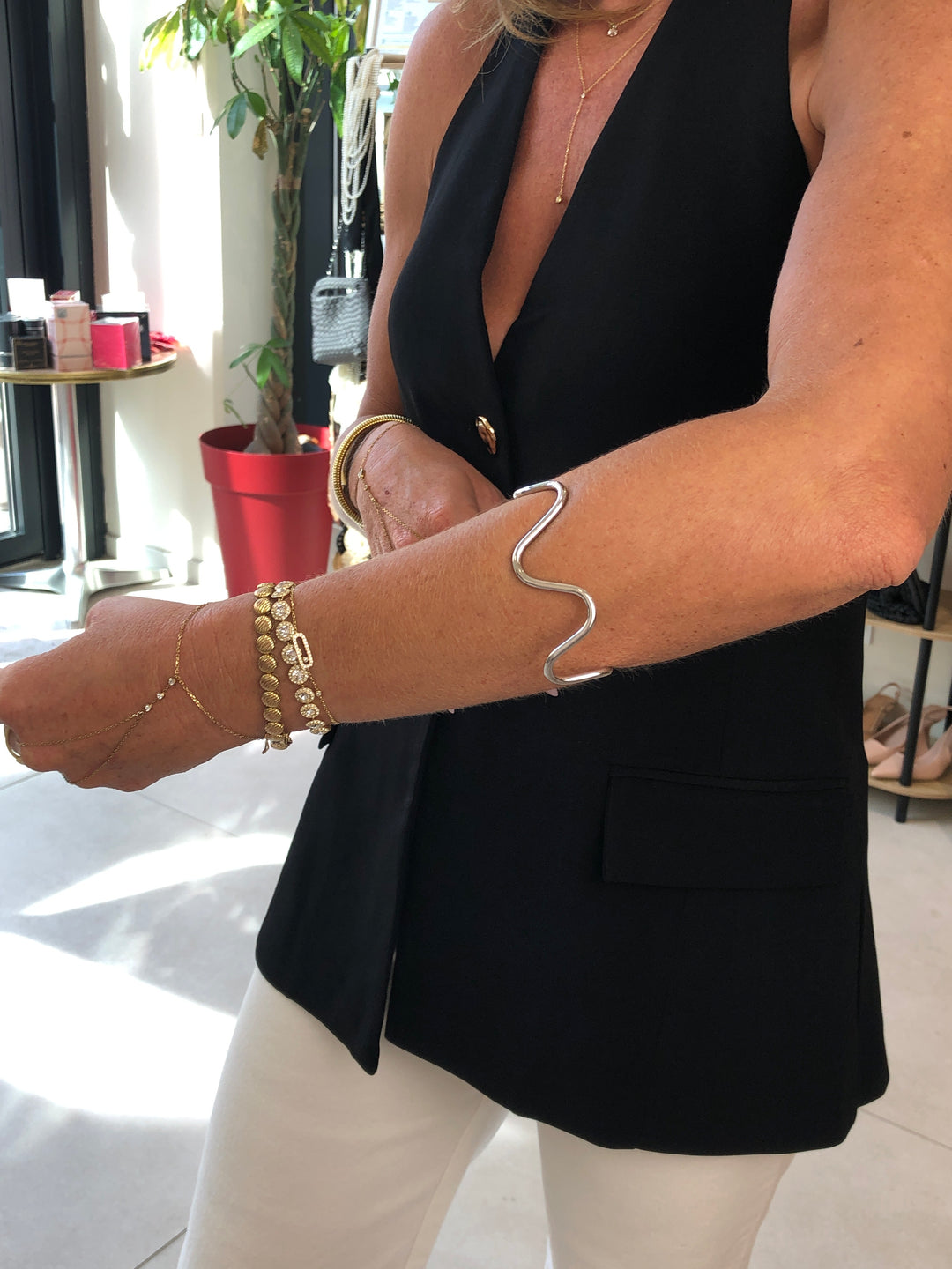 Bracelet zigzag argent