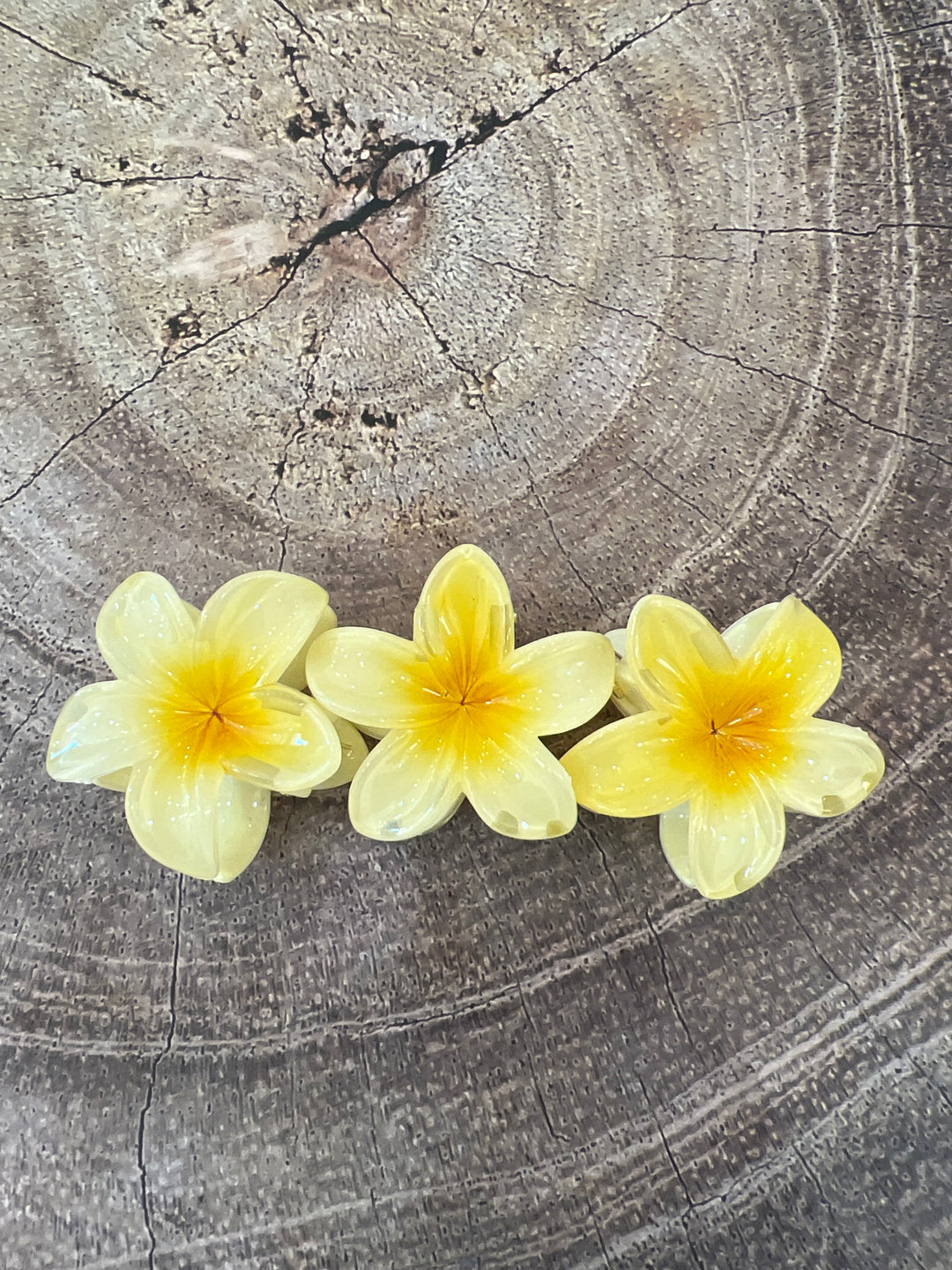 Pince a cheveux jaune fleur