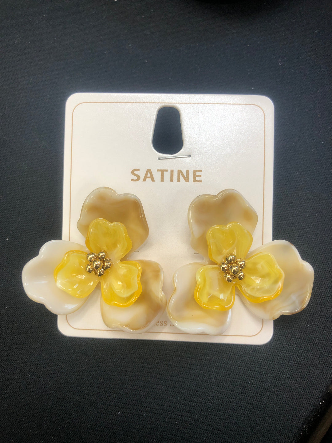 Boucles d’oreille fleur jaune