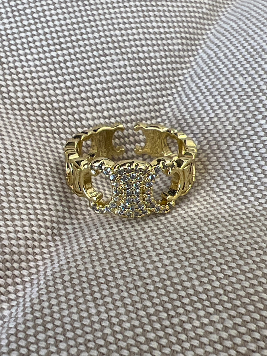 Bague C strass doré