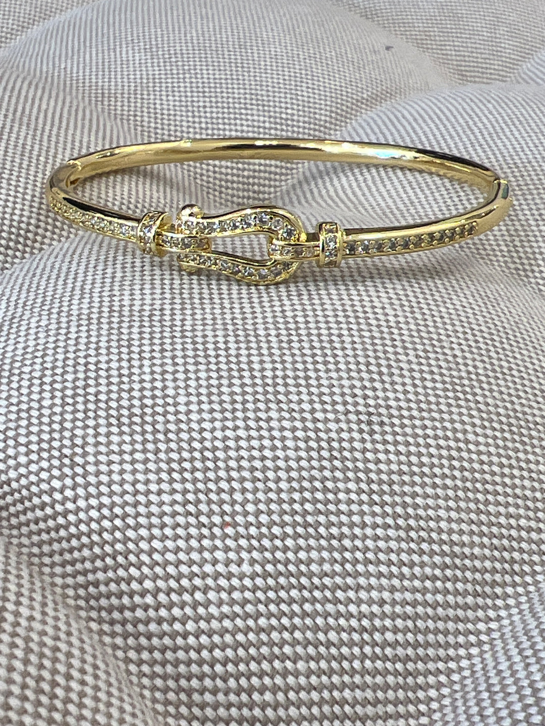 Bracelet sangle strass doré