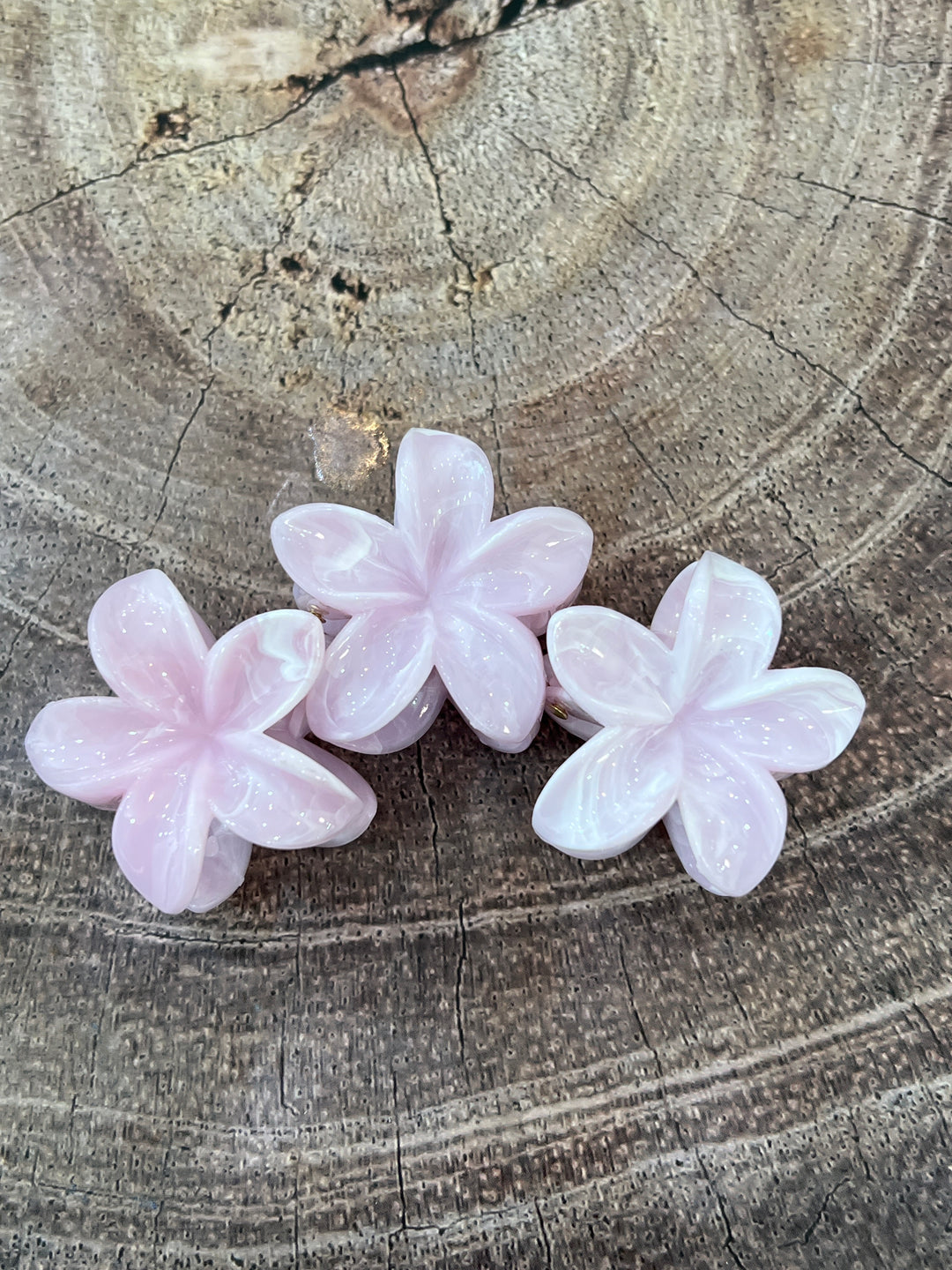 Pince a cheveux rose clair fleur