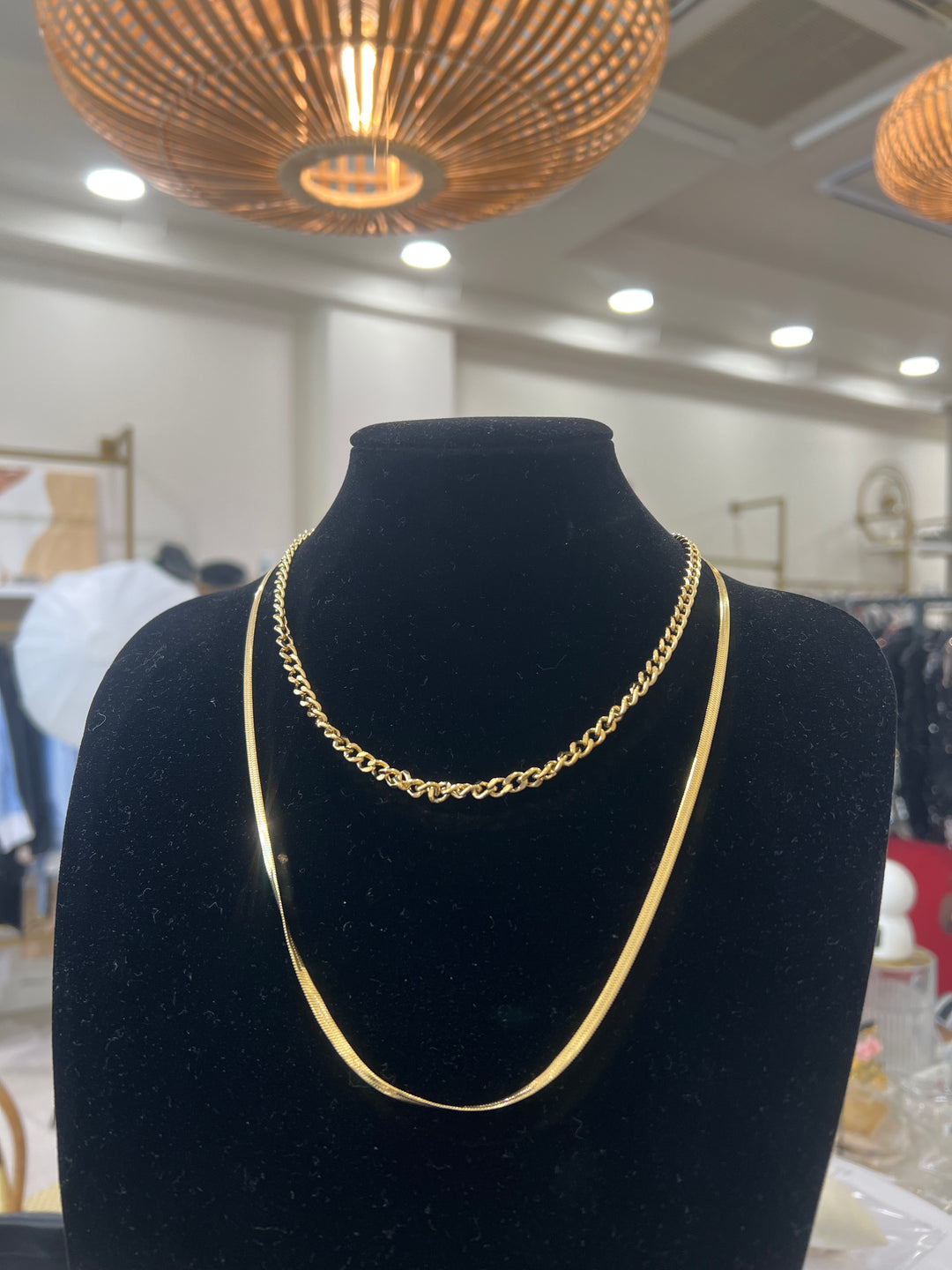 Collier deux rangs chaîne or