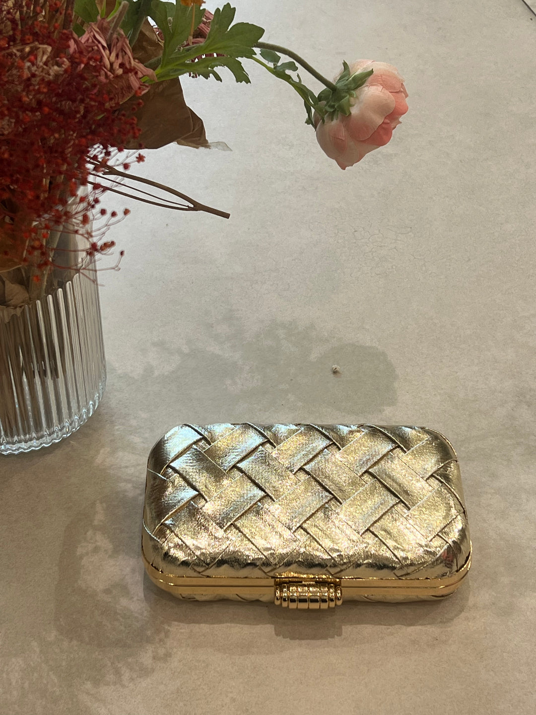 Pochette similicuir doré 8158