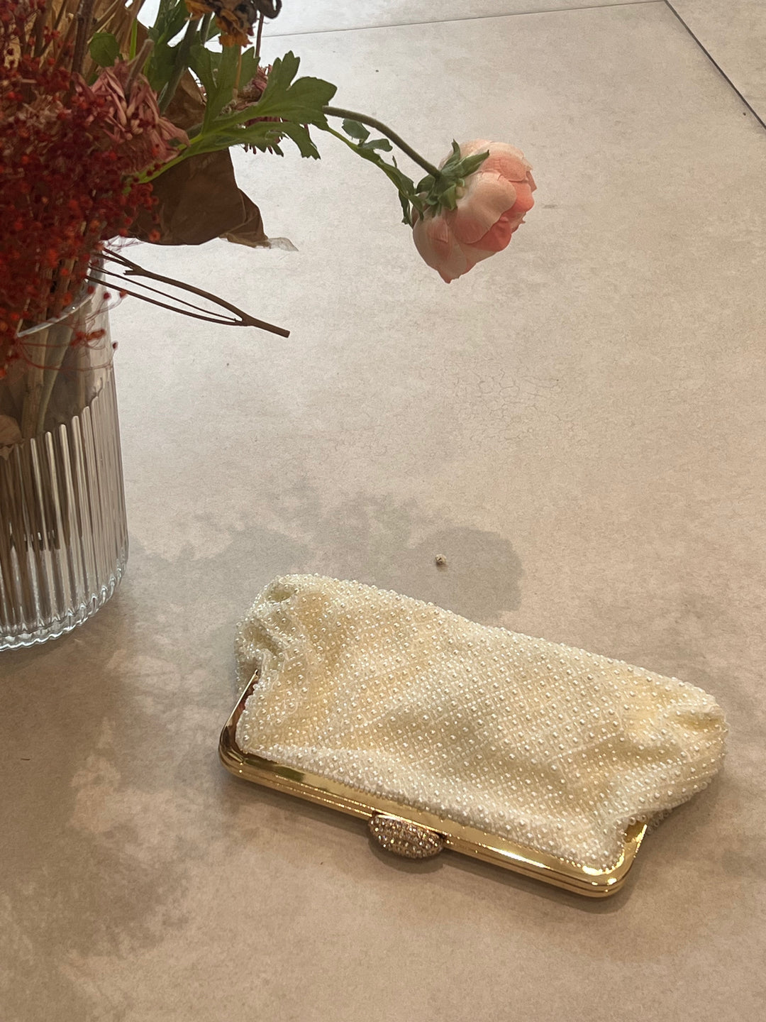 Pochette porte monnaie perles 4568