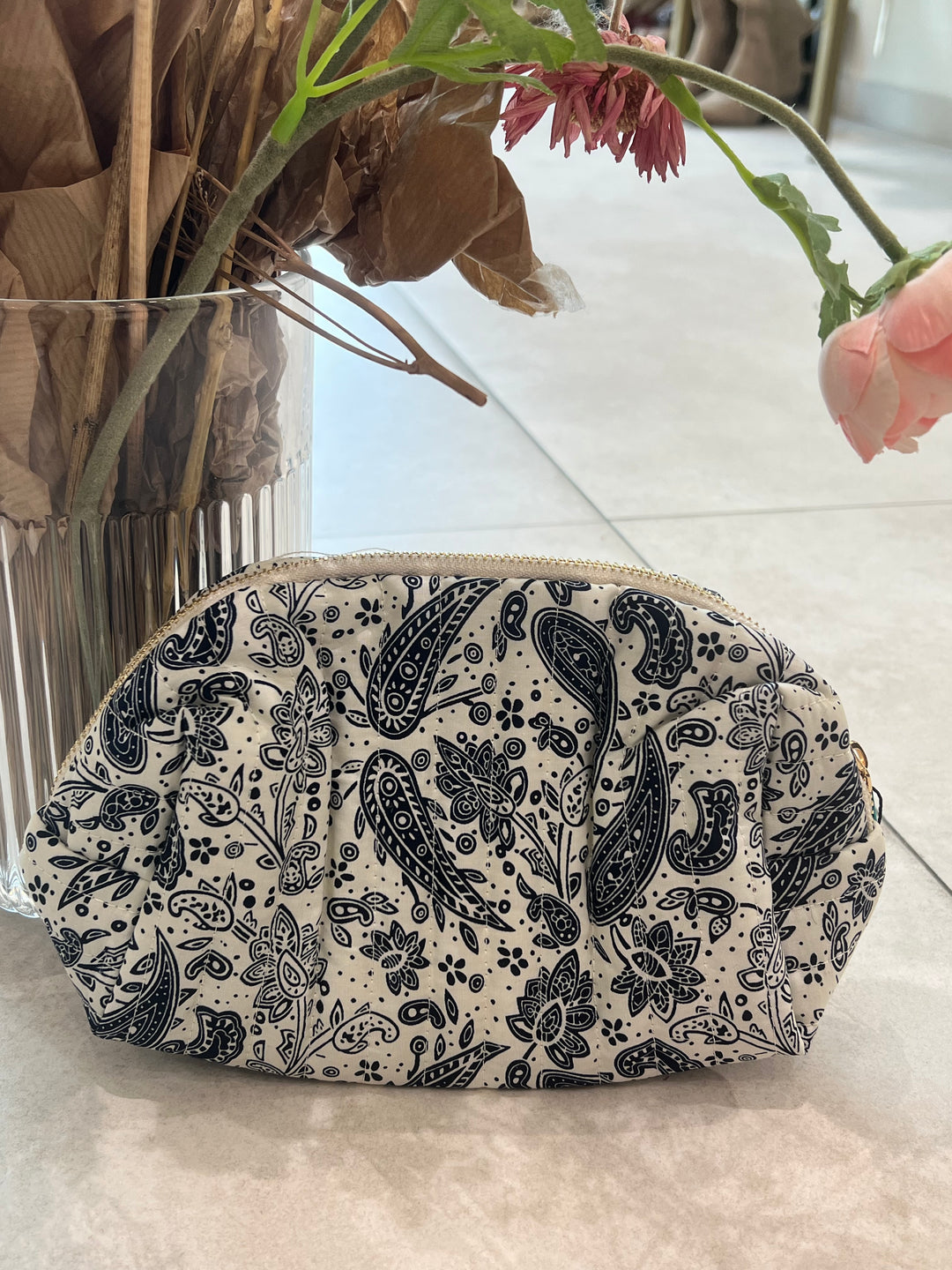 Trousse maquillage motifs bleu1216