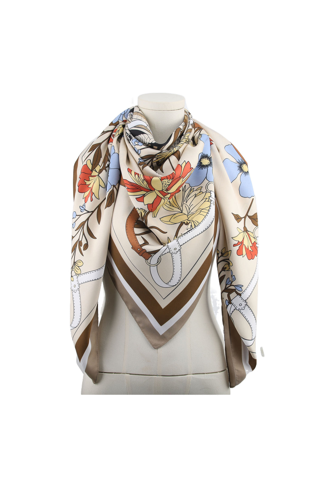 Foulard fleuri cheval 09176