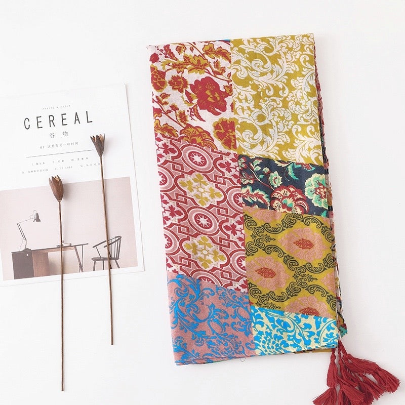 Foulard multicolore pomponsA-06