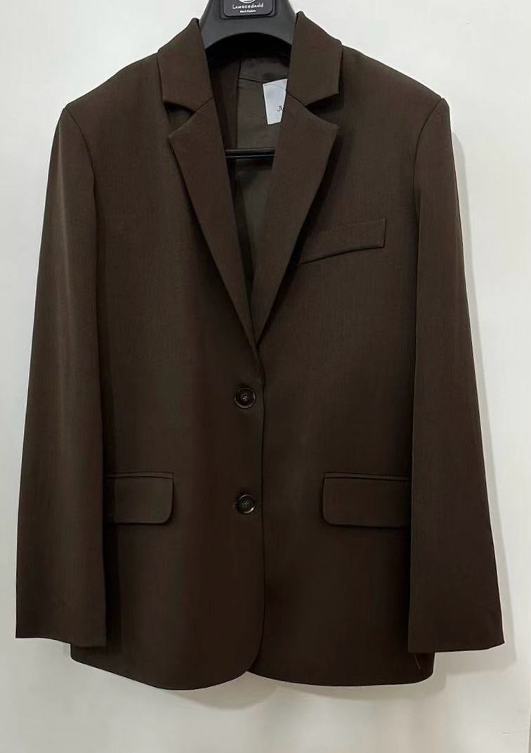 Blazer oversize ouvert dos En Marron Elodie