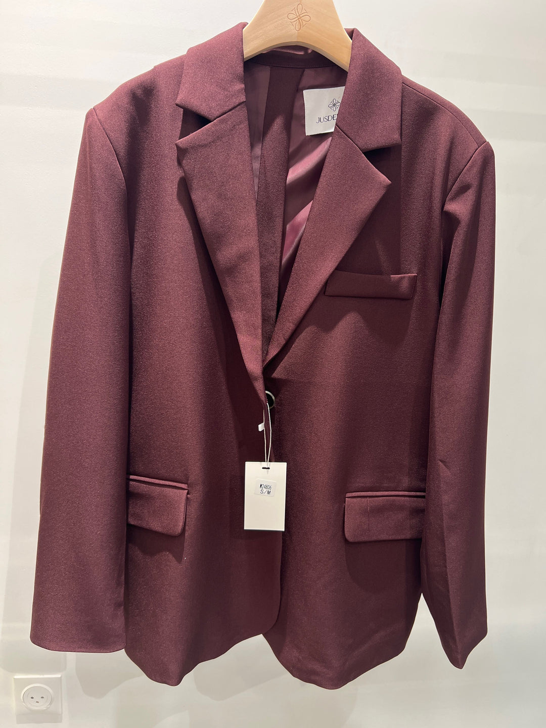 Blazer oversize ouvert dos En Bordeaux Elodie