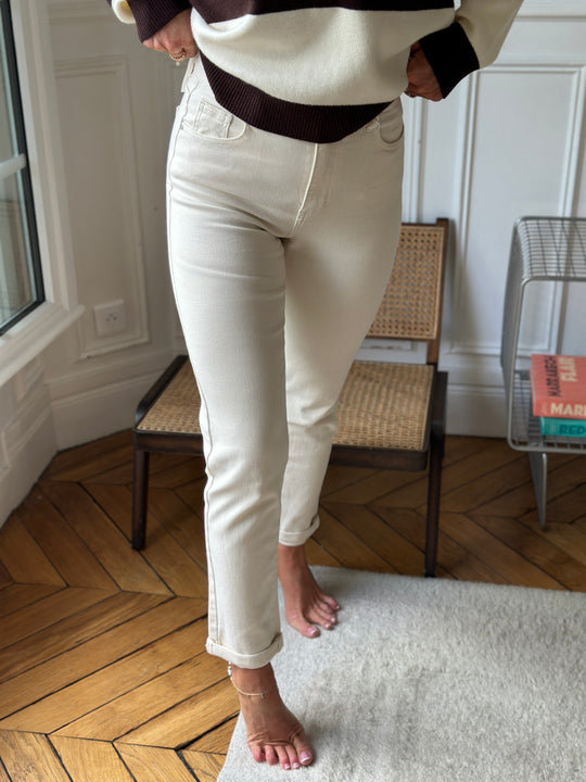 Jean mom écru 6035