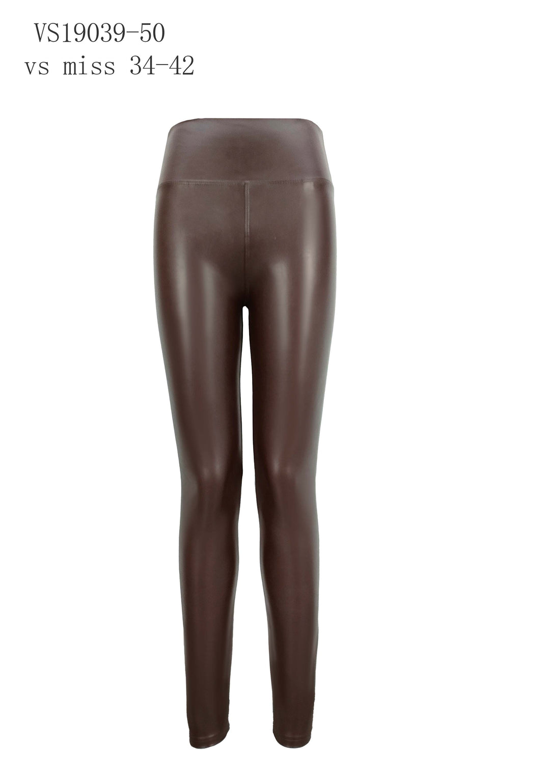 Legging similicuir Bande à la taille choco/19039