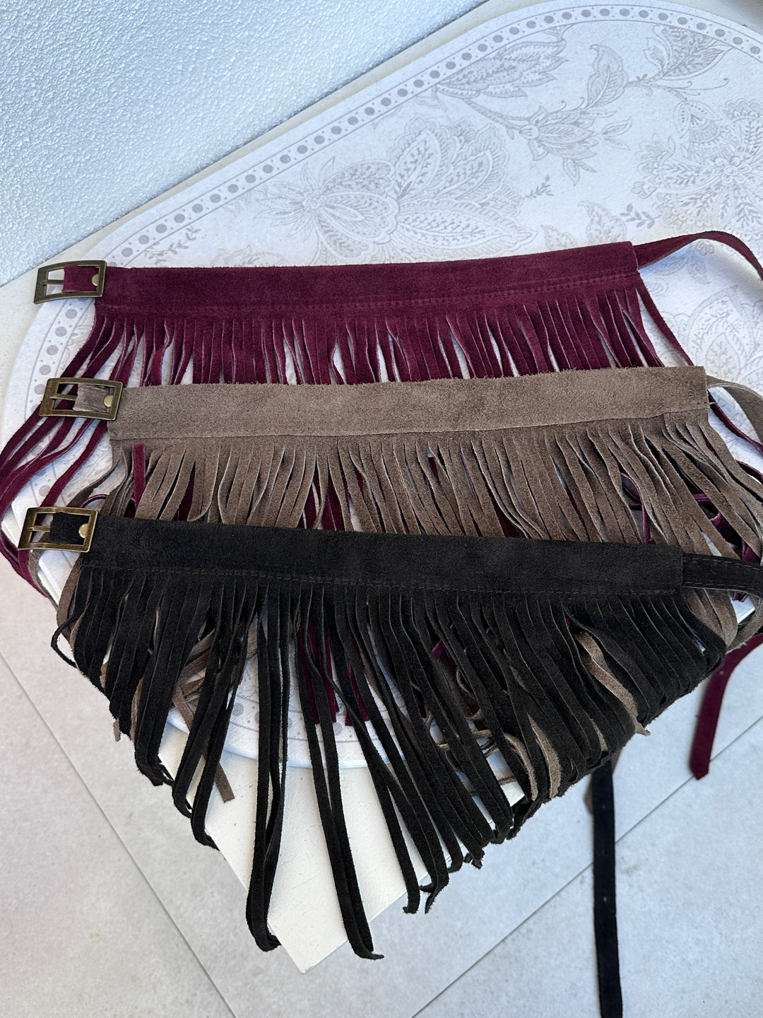 Ceinture cuir frange