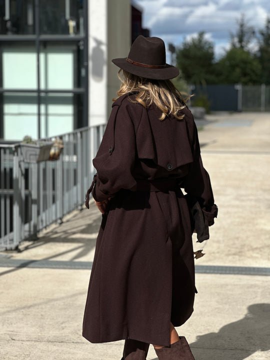 Manteau lainer long choco 24767