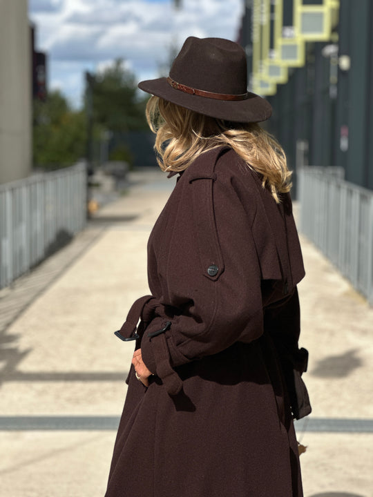 Manteau lainer long choco 24767
