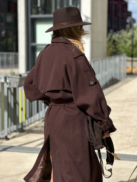 Manteau lainer long choco 24767