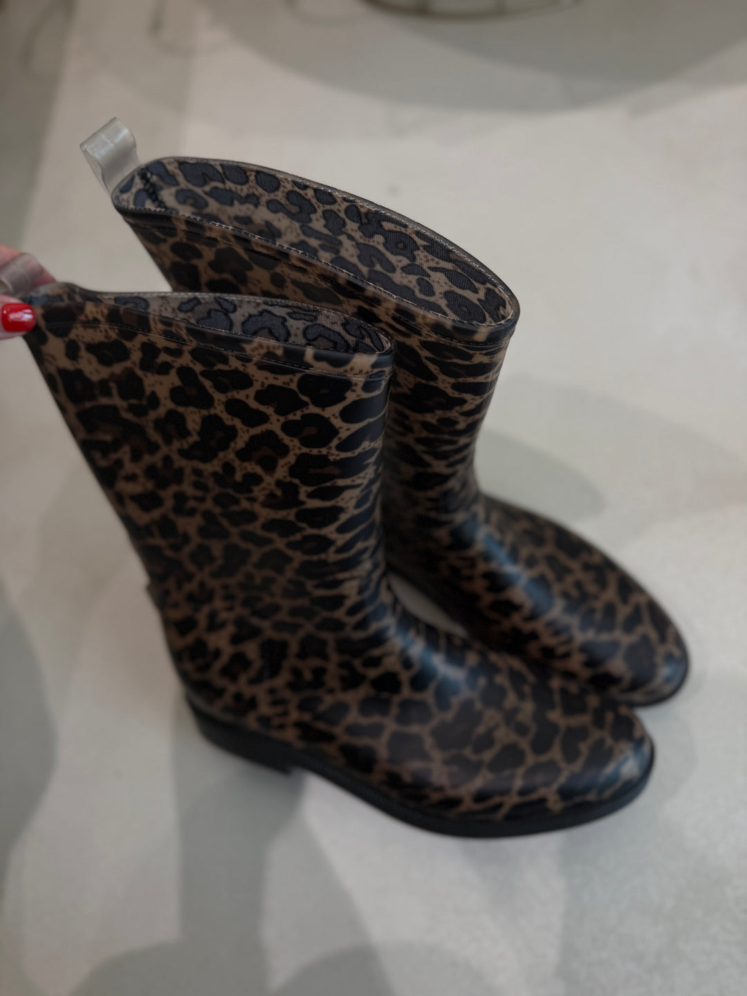 Bottes plates caoutchouc leopard 5225
