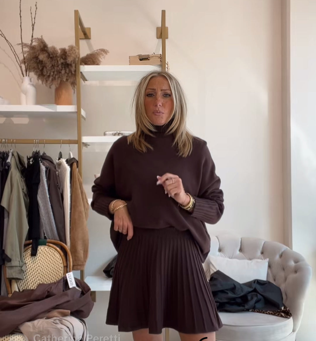 Ensemble col roulé et jupe Choco 5030 + 5031