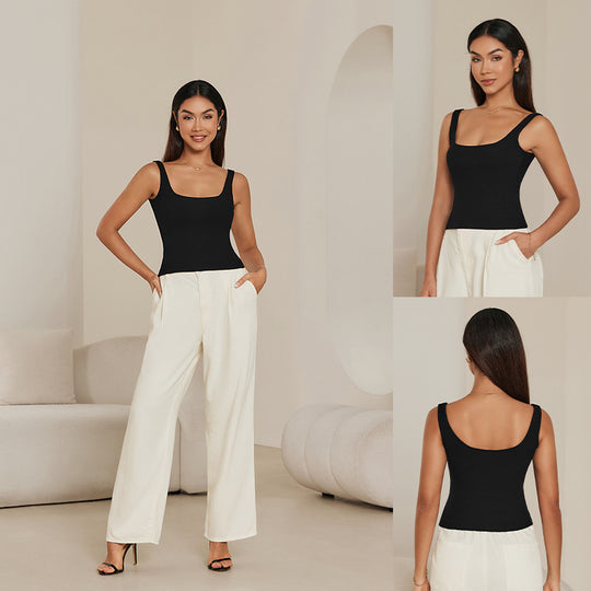 Débardeur court col carré /1600