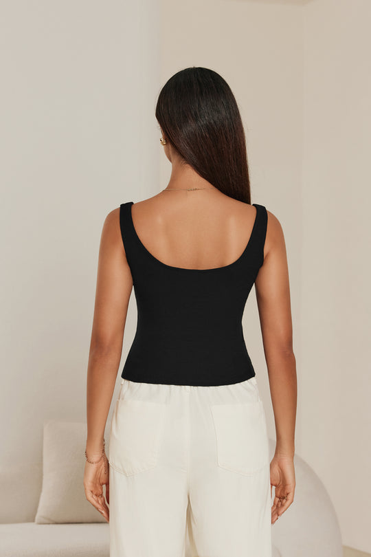 Débardeur court col carré /1600