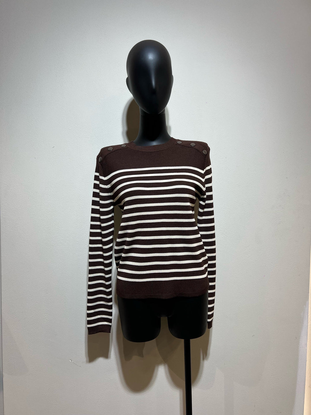 Pull marinière manches Longues choco 6708-1