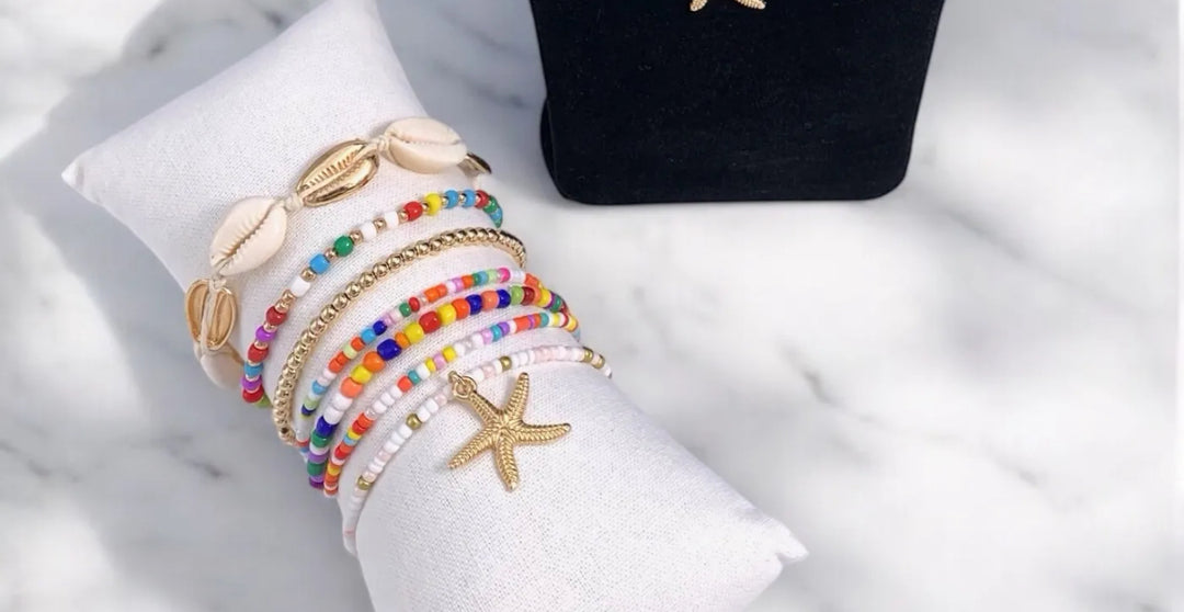 Bracelets 7 range coquillage multicolore