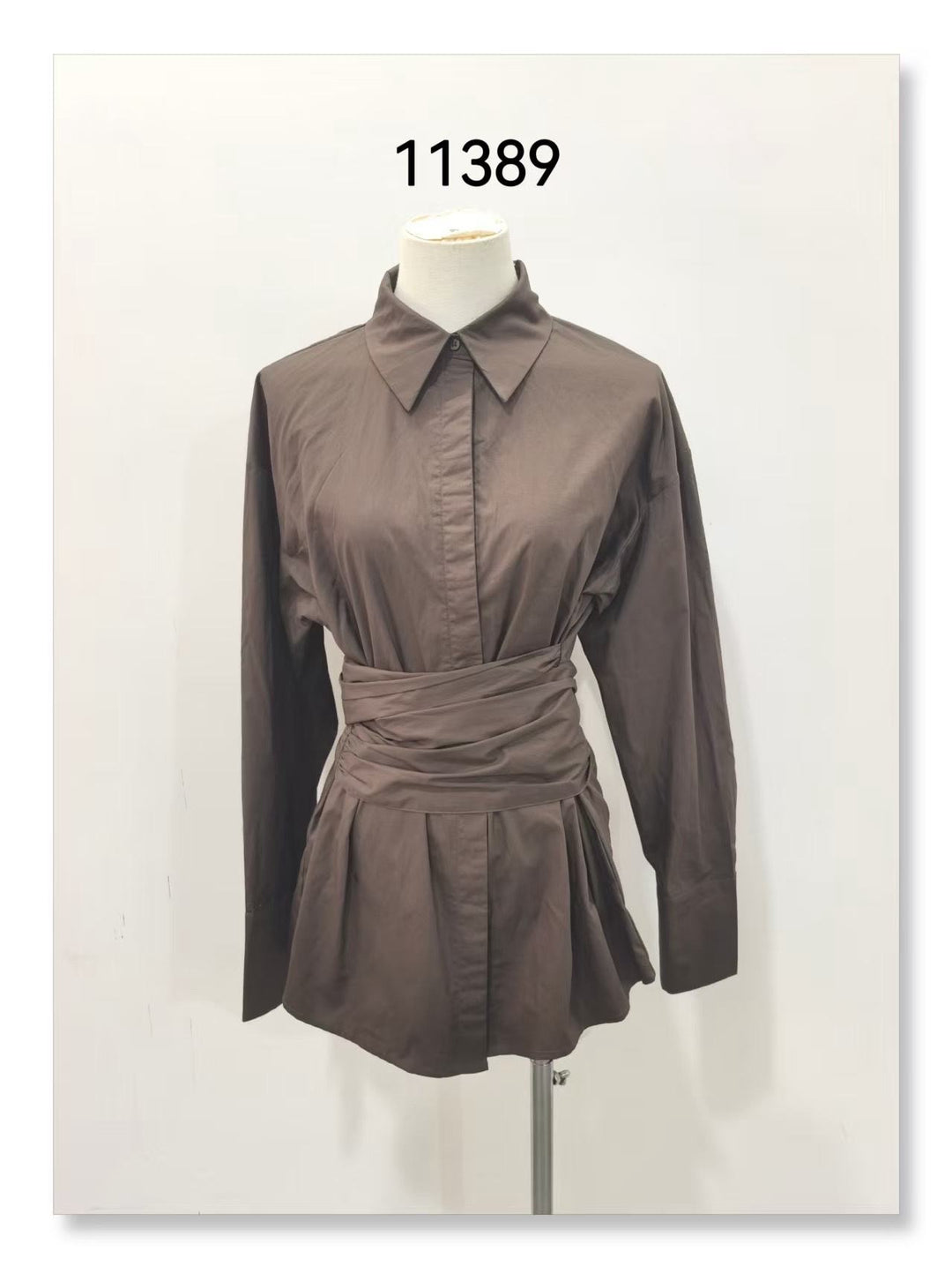 Chemise ceinture marron 11389