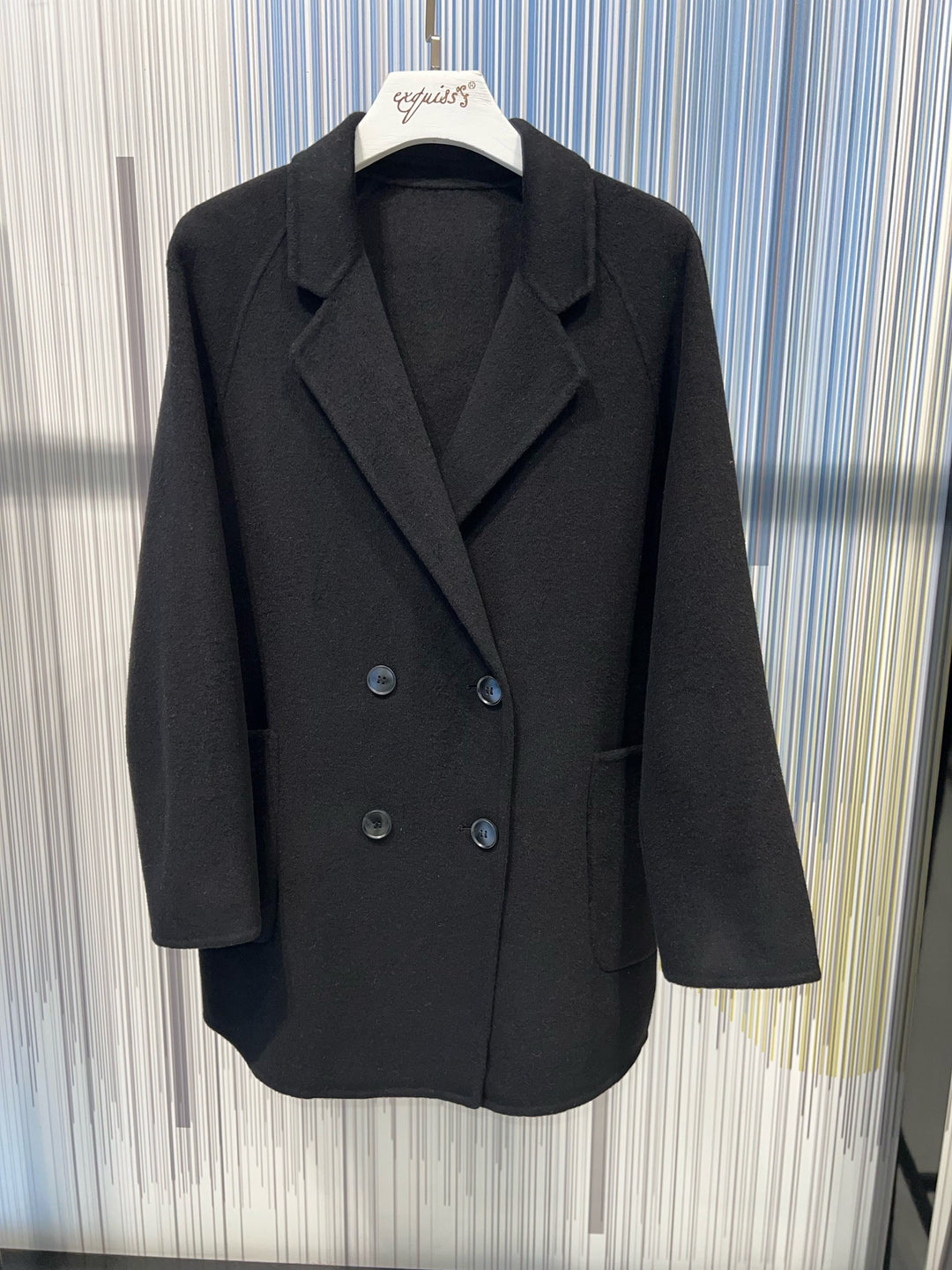Manteau longueur fesses noir 011 (80cm)
