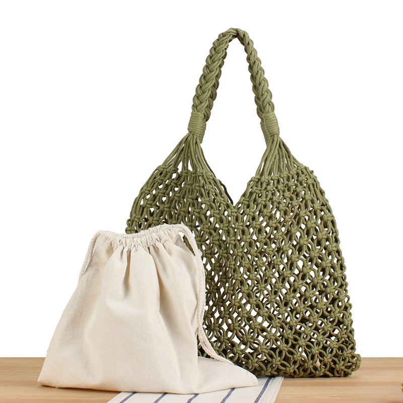 Sac crochet vert kaki 2619
