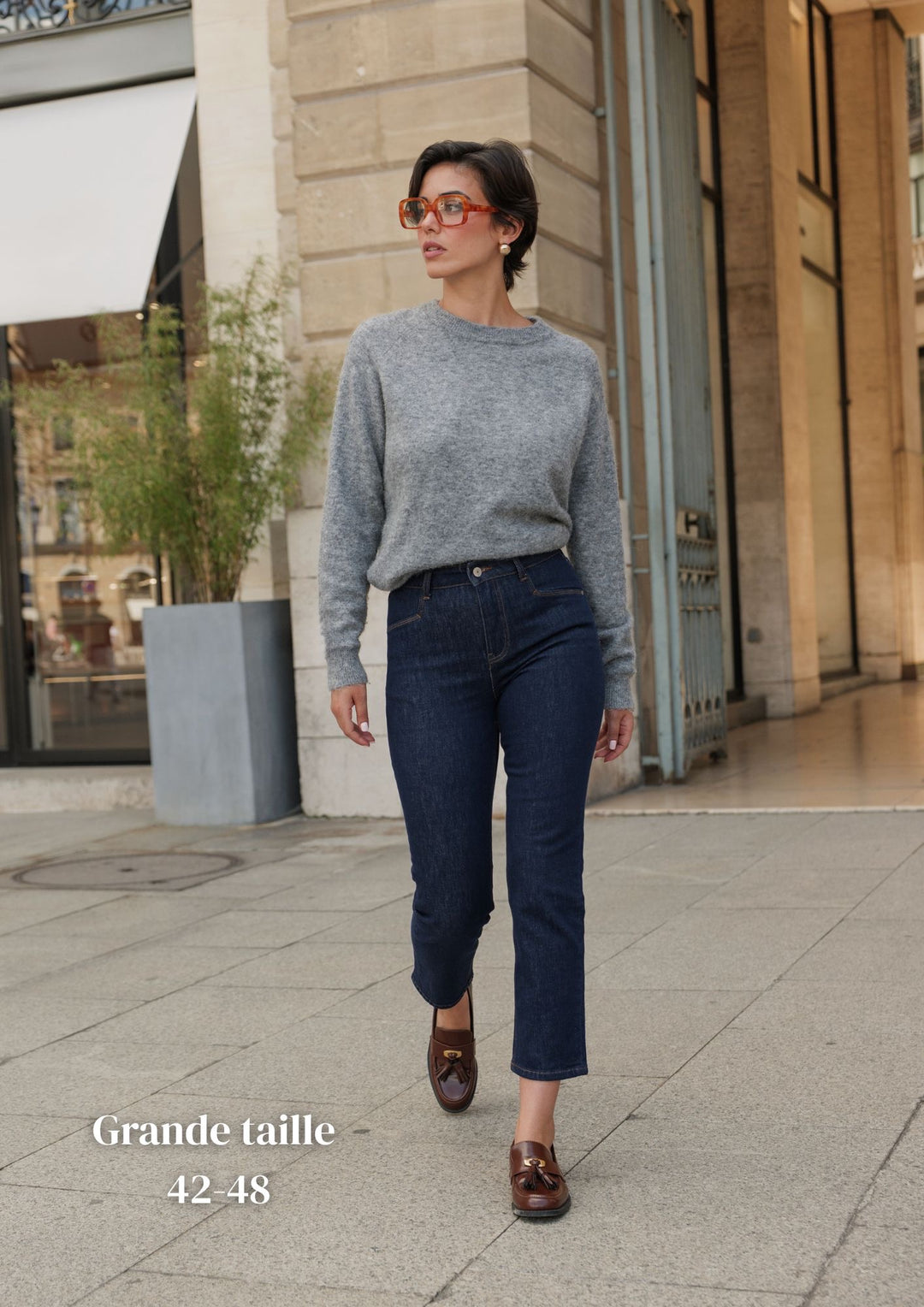 Jean brute Milena JD605 oraije (grande taille)