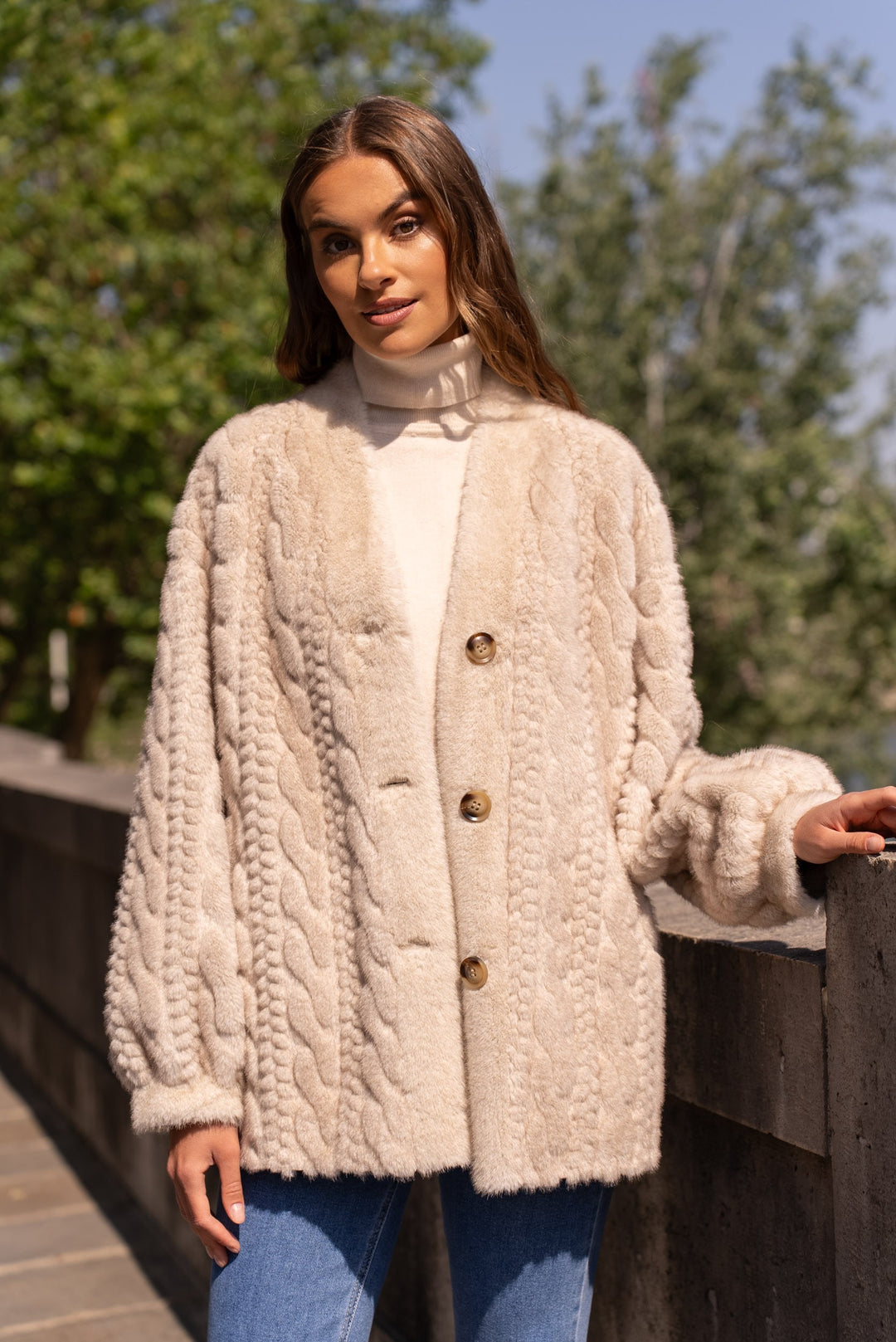 Manteau Maeva beige V004G