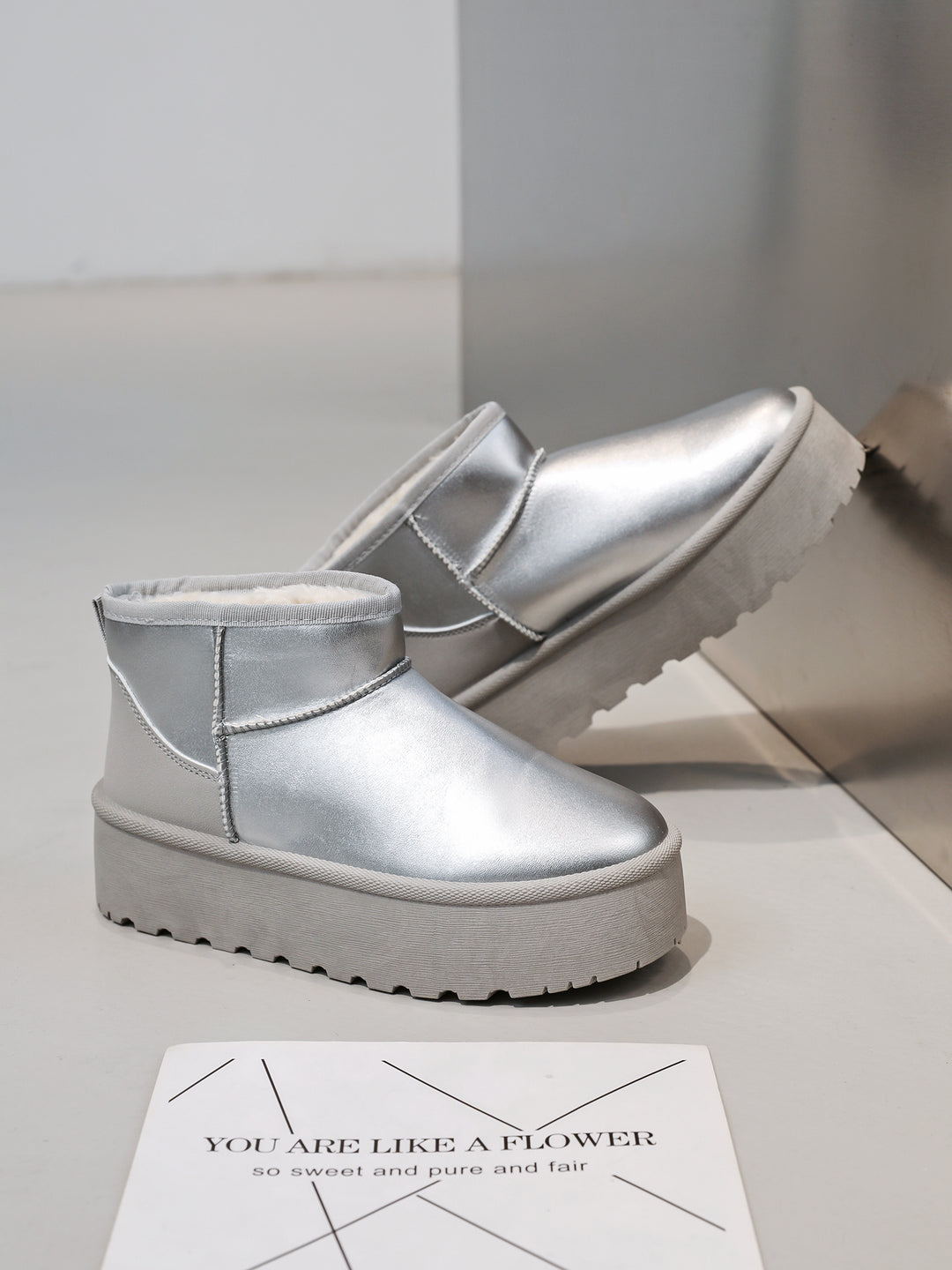 Boots fourrure Nour argenté 333-78