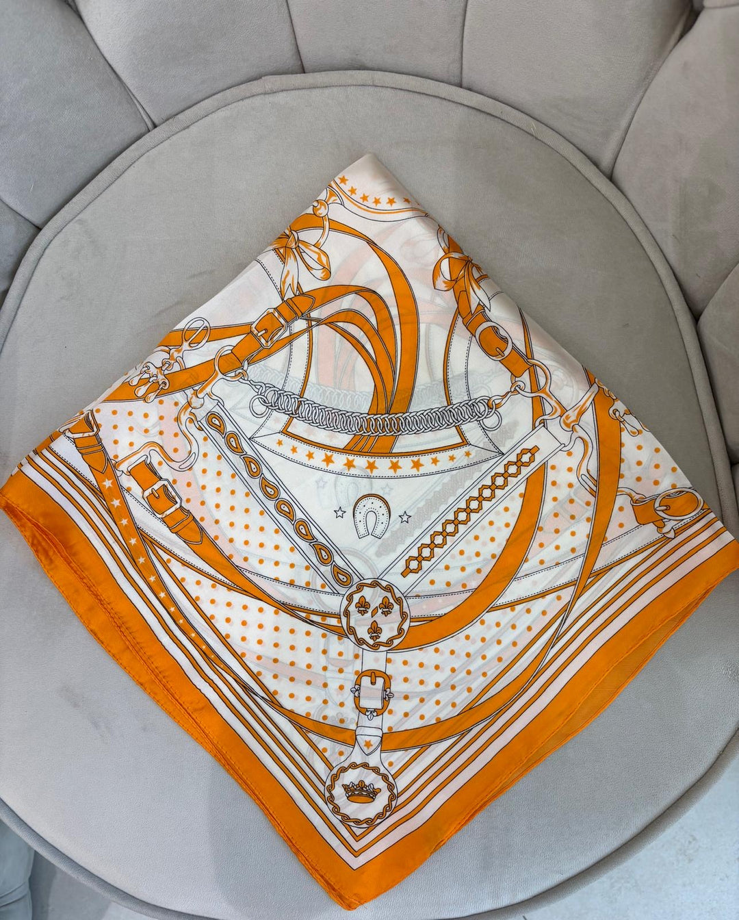 Foulard orange/ecru