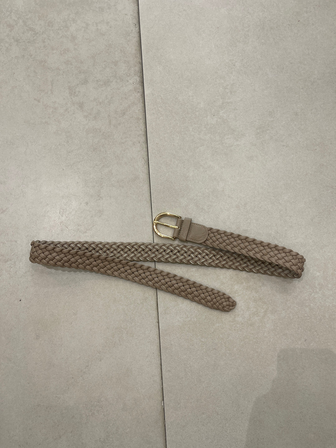 Ceinture beige tressée similicuir