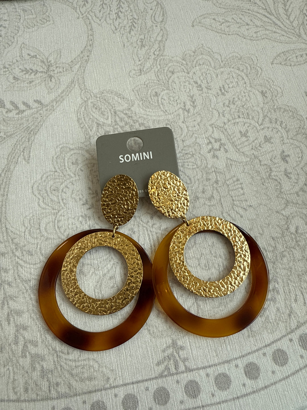 Boucles d’oreilles marron caramel Rond