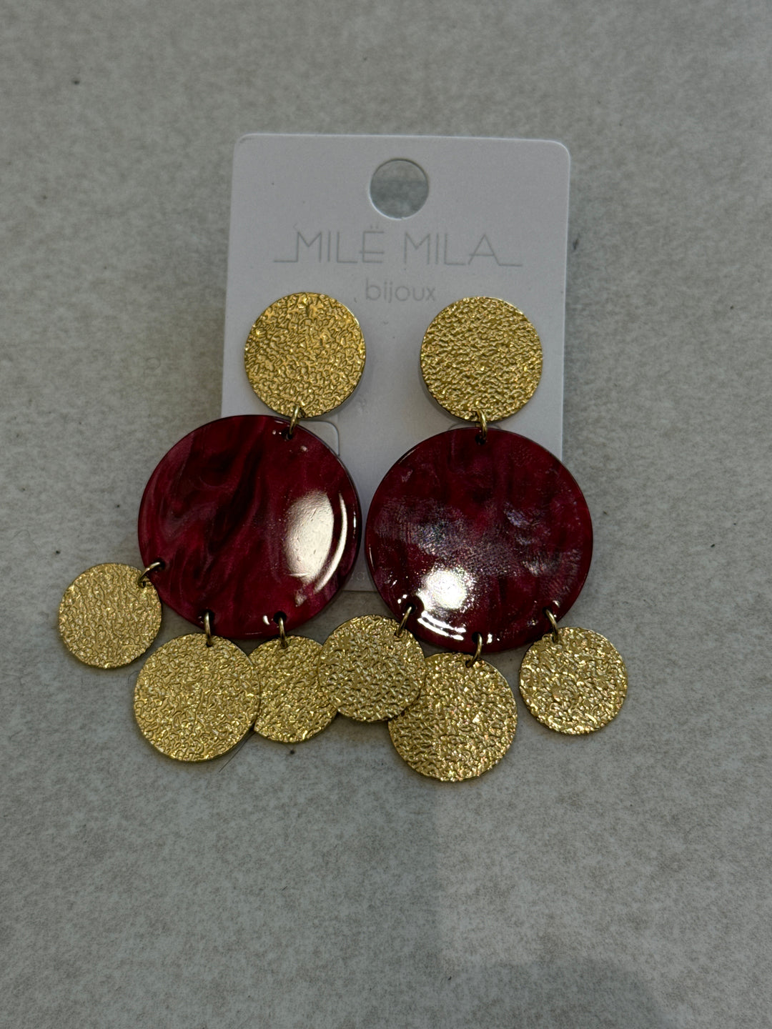 Boucles d’oreilles bordeaux