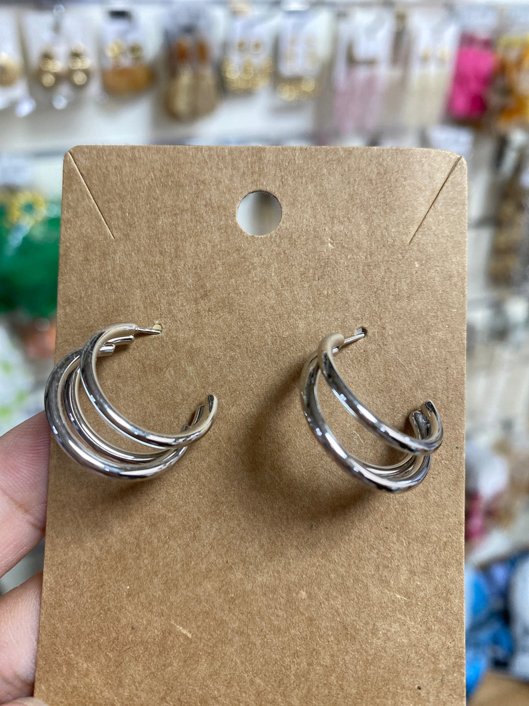 Boucles d’oreille 3 tours argente