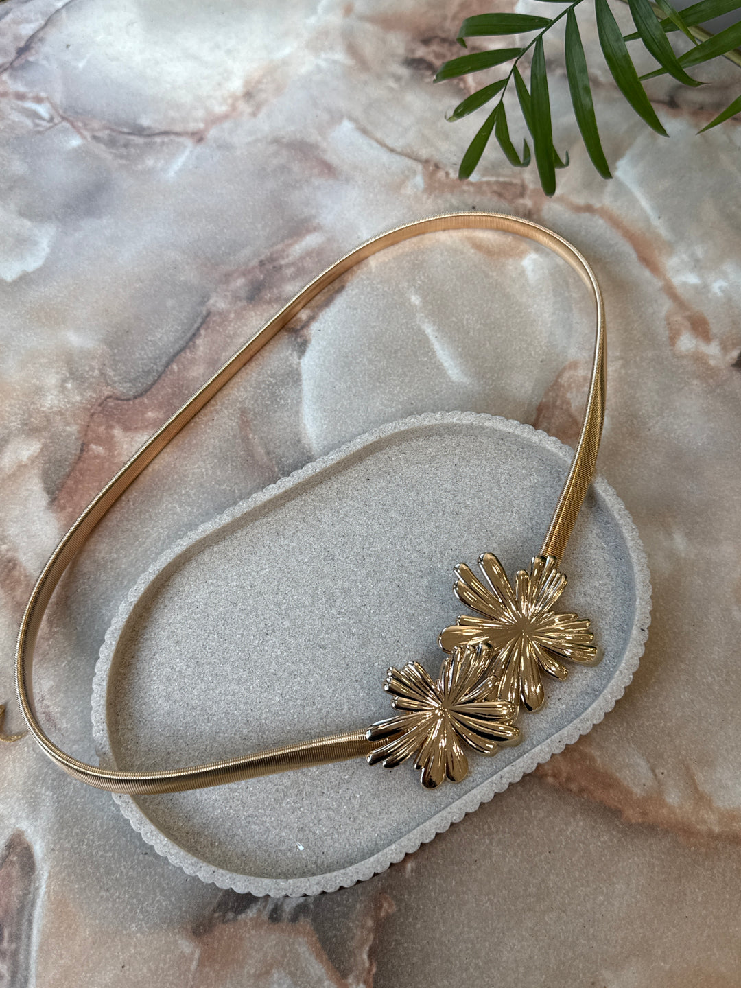 Ceinture chaîne fleuri or