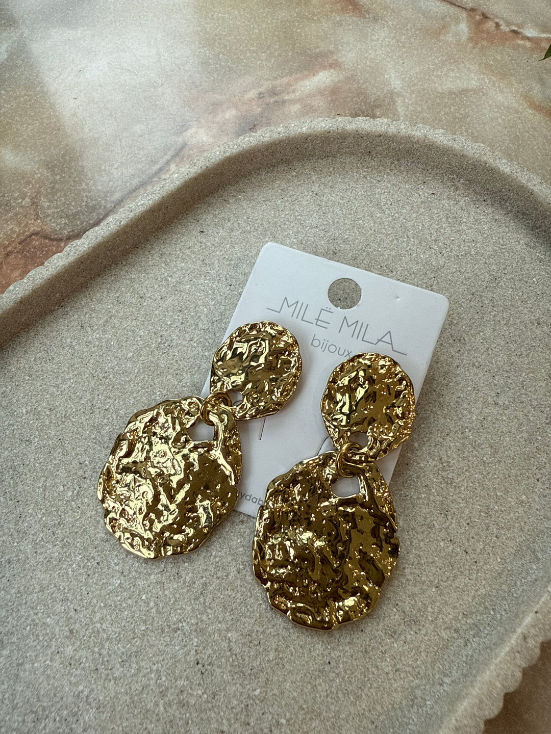 boucles d'oreilles or plate
