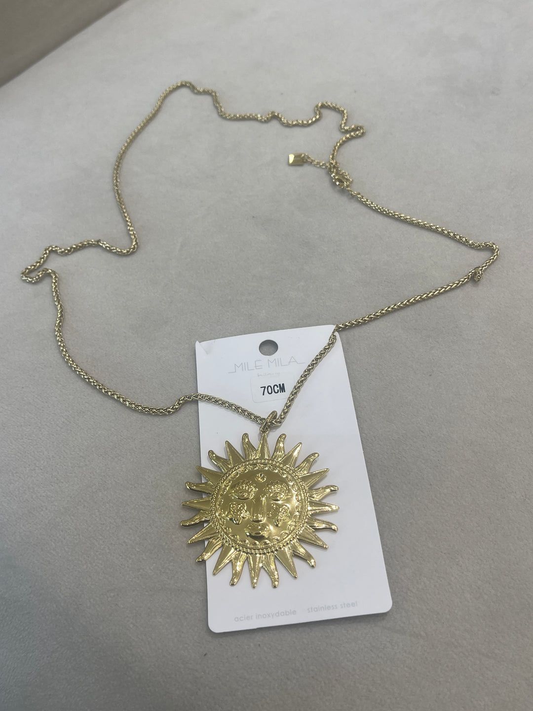 Collier sautoir grand soleil
