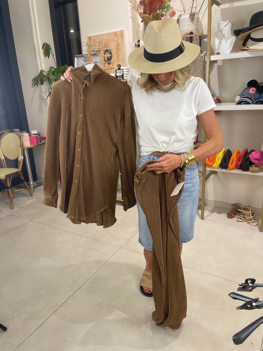 Ensemble taille unique marron 36/38