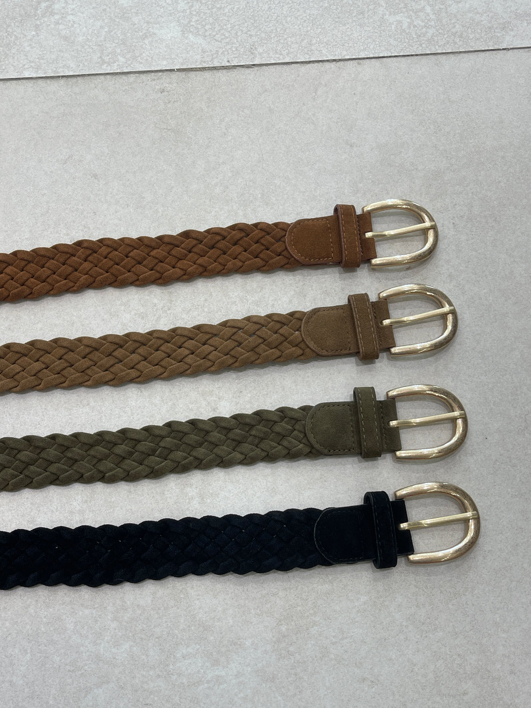 Ceinture tressée effet daim
