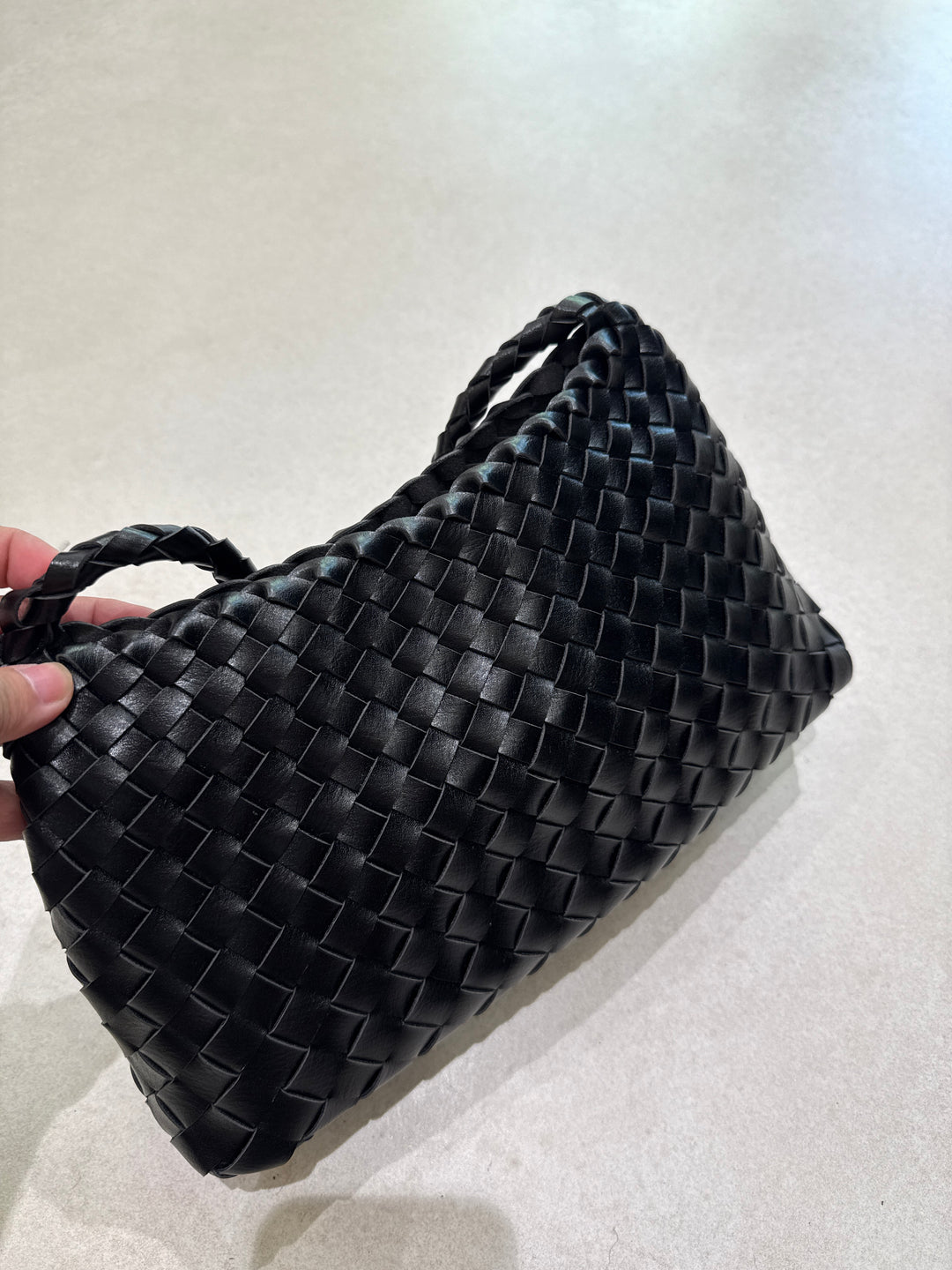 Sac similicuir tressée noir