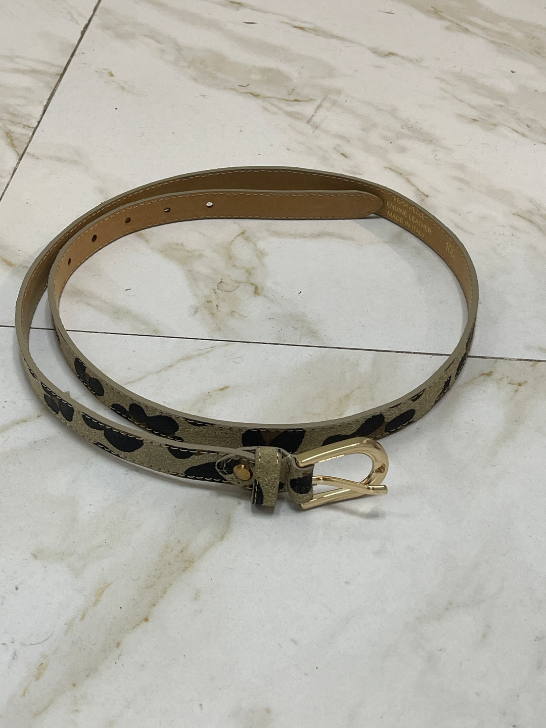 Ceinture léopard taupe