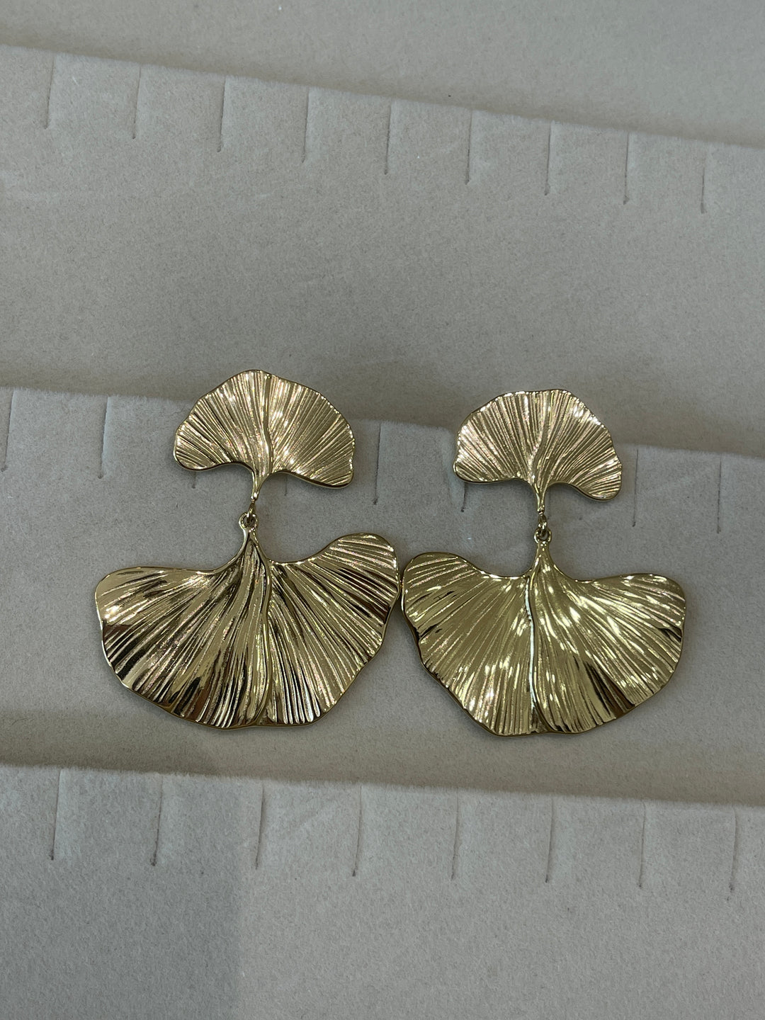 Boucles d’oreilles double feuille ginko